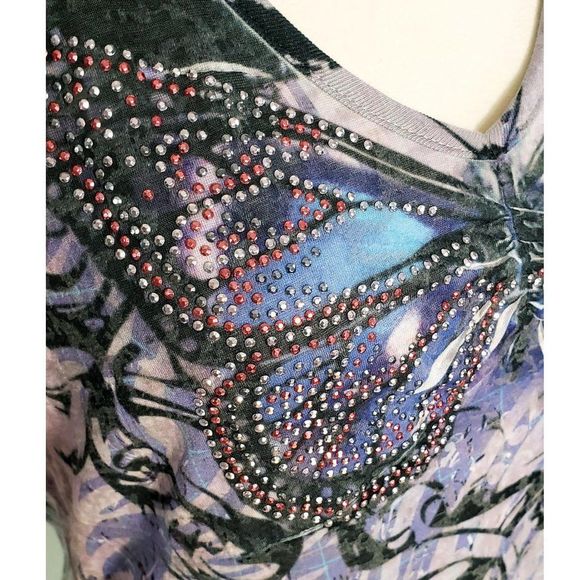 Apt. 9 Beaded Butterfly Tee NWOT - Picture 2 of 6